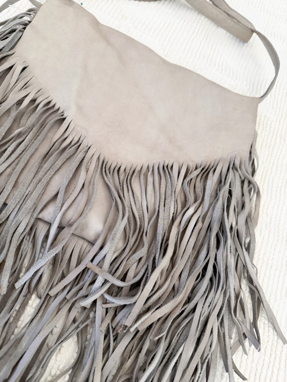 Freebird by Steven leather Fringe Boho Crossbody Bag Grey - Picture 2 of 12